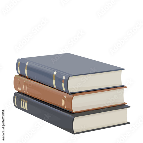 3D stack of books icon, education concept, modern design, minimalistic style, classic appearance