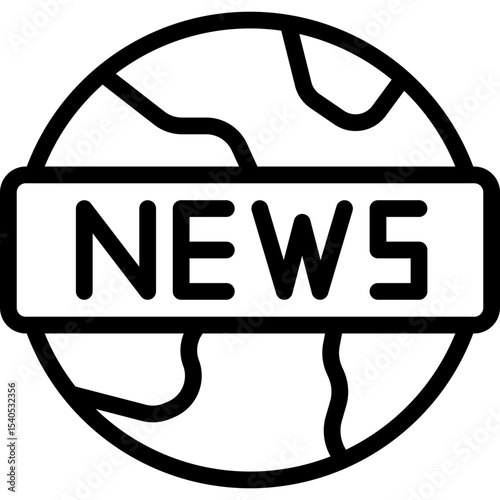 Global news single icon vector illustration