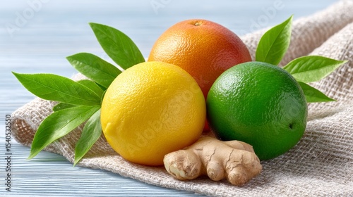Citrus and ginger spread presentation kitchen counter food photography bright environment close-up freshness concept