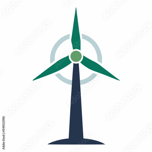 Wind-turbine-icon  Editable AI Graphic for Sustainable Design on White Background