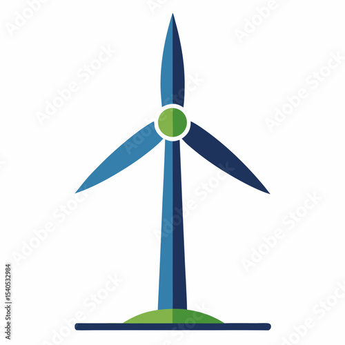Wind-turbine-icon  Editable AI Graphic for Sustainable Design on White Background