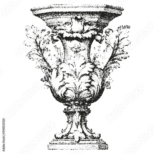 Classic antique marble amphora with stippled effect