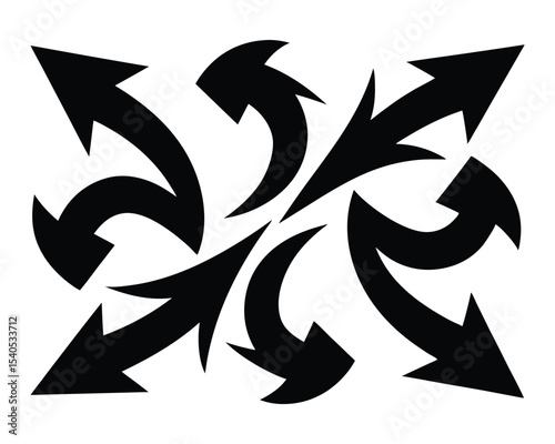 Creative Black Arrow and Pointer Collection, Abstract graphic design elements for infographics On White Background
