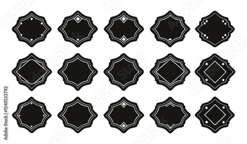 Blank Vintage Label Templates, Set of Retro Banners and Badge Shapes for Text On White Background
