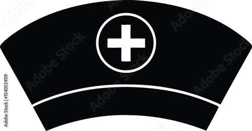nurse hat icon silhouette vector