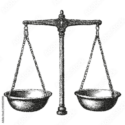 Old scales with stippled effect