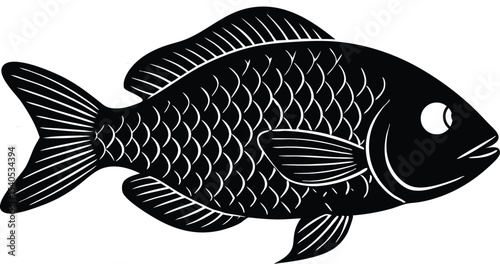 fish vector illustration, tilapia silhouette vector
