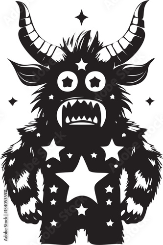 Halloween Monster mascot silhouette vector