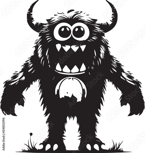 Halloween Monster mascot silhouette vector