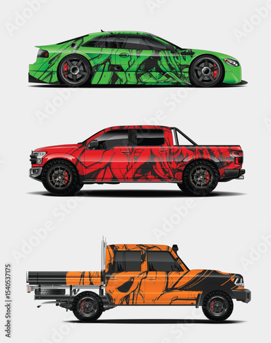 Three Unique Vehicle Wraps Designs for Cars and Trucks