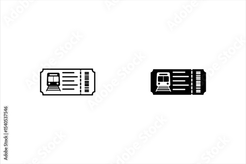 train ticket icon set. Thin line train ticket icon from travel and trip collection. Outline vector isolated on white background. Editable train ticket symbol can be used web and mobile