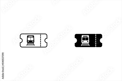train ticket icon set. train ticket with a train symbol. representing air travel
