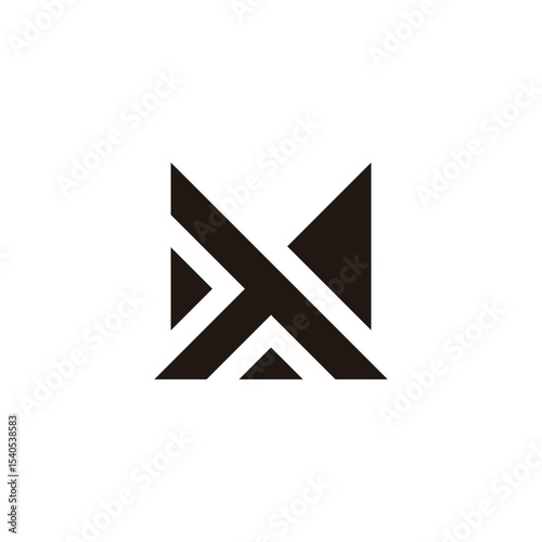 letters mt simple geometric triangles logo vector