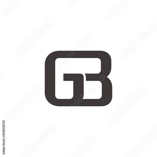 letter gb simple linked squares lines geometric logo vector