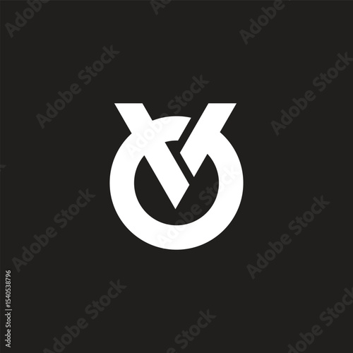 letters vot simple silhouette geometric logo vector