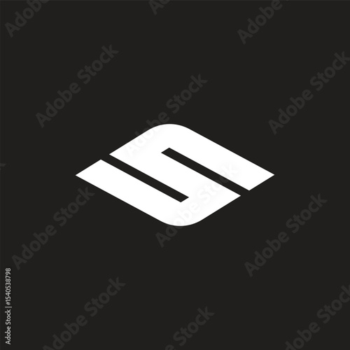 letter s simple stripe geometric logo vector