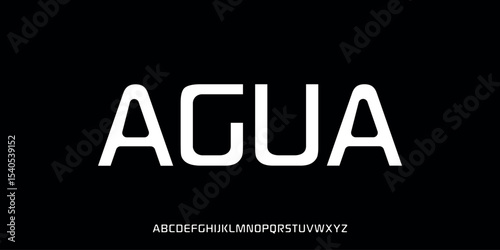 Vector illustration of a modern styled alphabet font with a clean and elegant futuristic touch. Perfect for tech branding, app design, product packaging, or other modern visual identities.