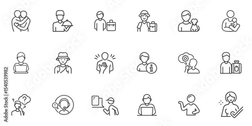 Professional People Bust Icon Set - Upper body people icon set for Business Websites, HR Applications, Team Pages, User Profiles and Corporate Presentations