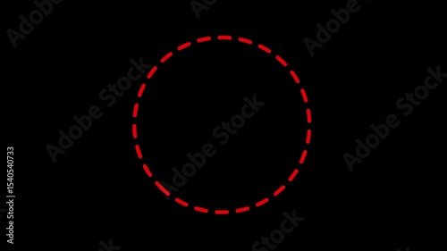 Rotating Red Dashes Circle - Bold Loading Animation motion 