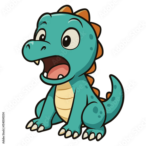 cute dinosaur cartoon sitting dinosaur Illustrations
