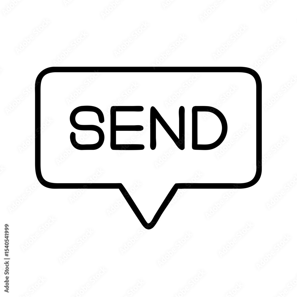 Text bubble with 'SEND' message in minimal design Text bubble with 'SEND' message in minimal design