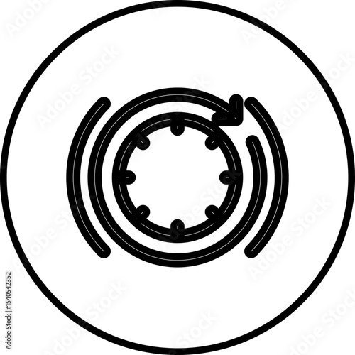 Clock single icon vector illustration