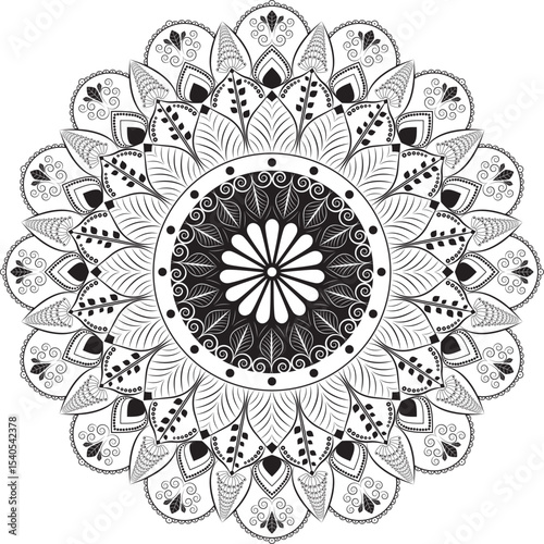 elegant-black-and-white-floral-mandala-design