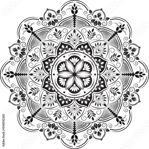 elegant-black-and-white-floral-mandala-vector-art-design