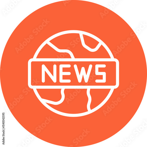 Global news single icon vector illustration