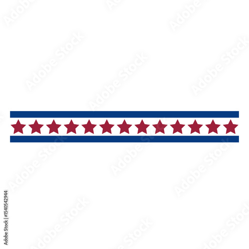 4th of July Border Line Vector Decoration