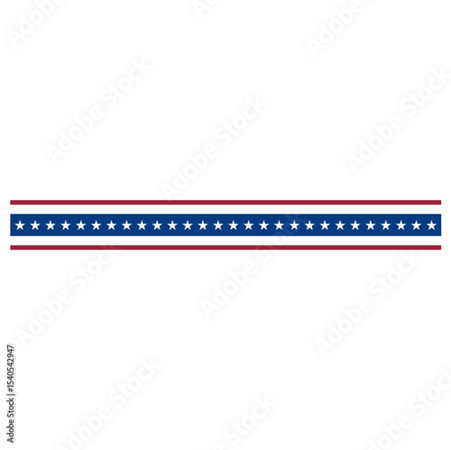 4th of July Border Line Vector Decoration