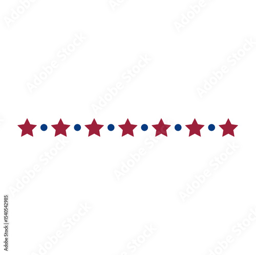 4th of July Border Line Vector Decoration