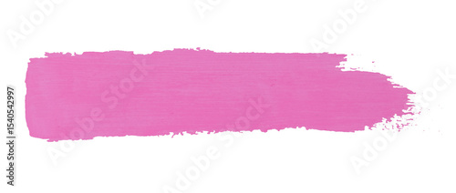 Watercolor Pink Brush Stroke on Transparent Background