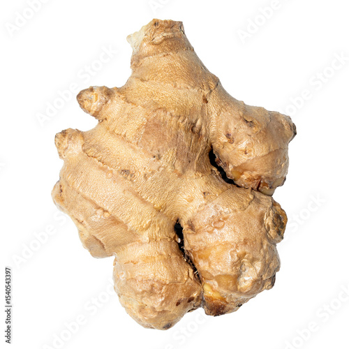 Ginger rhizome on a white background.Medicinal ginger.Natural food-grade ginger.Ginger root background.