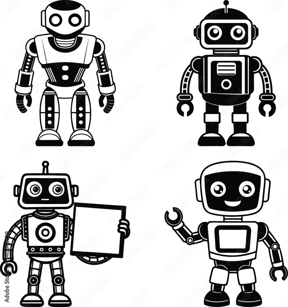 Fototapeta premium 3D rendering of a cute robot taking a selfie with a smartphone 