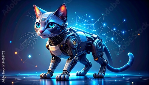 Robotic Cat with Futuristic Design.