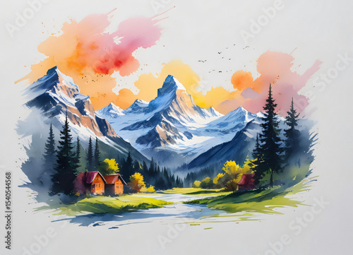 winter landscape with forest