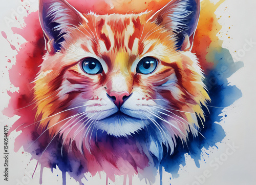 Cat Expression Enhanced by Artistic Strokes