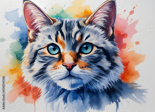 Cat Portrait with Lush Orange Hues
