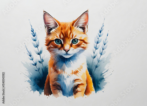 Cat Whiskers Framed by Colorful Splashes
