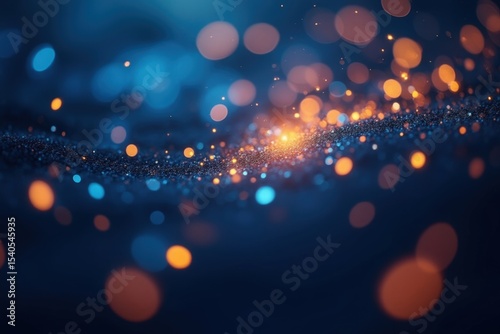 Abstract Bokeh Background with Blue and Orange Lights Creating a Dreamy and Ethereal Atmosphere for Creative Projects