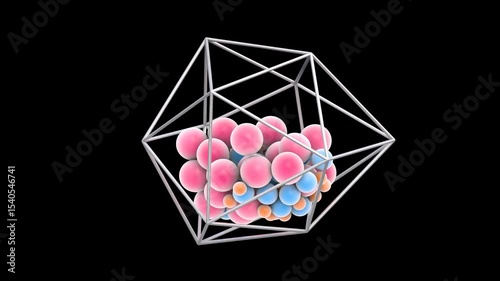 Beautiful abstract figure animation on a black background. 3D animation. Abstract background for design. Futuristic video. Contemporary art.
