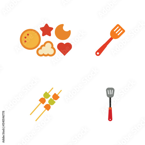 Creative and tasty kitchen tools collection for flavorful cooking Vector illustration