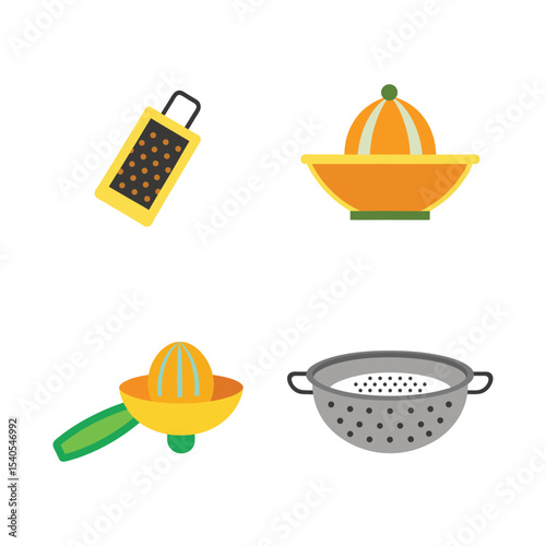 Bright kitchen utensils set for everyday use Vector illustration