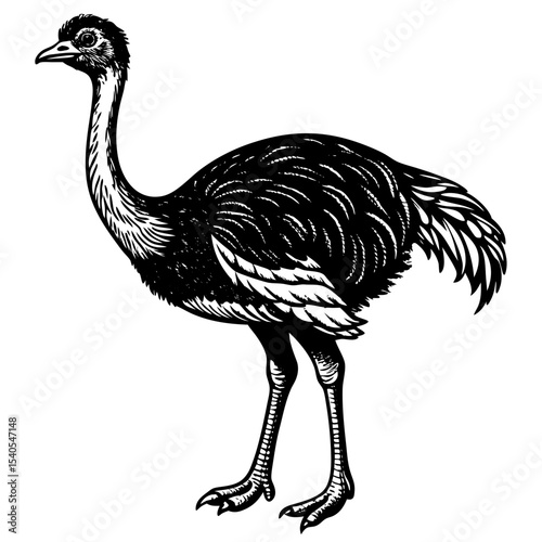 ostrich isolated on white