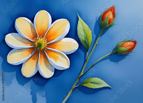 blue and yellow flower