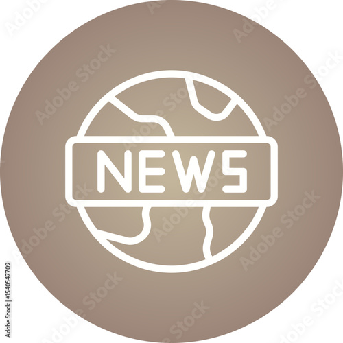 Global news single icon vector illustration