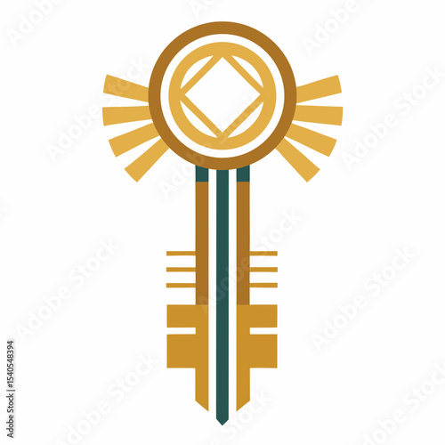 golden key with arrow