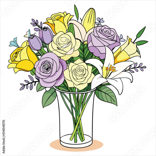 Flower shop bouquet hello spring beautiful rose