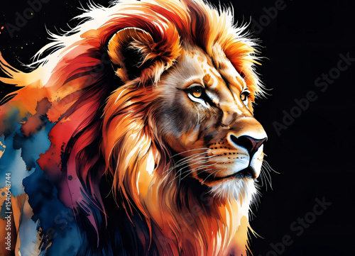 Lion in a Stunning Kaleidoscope of Hues